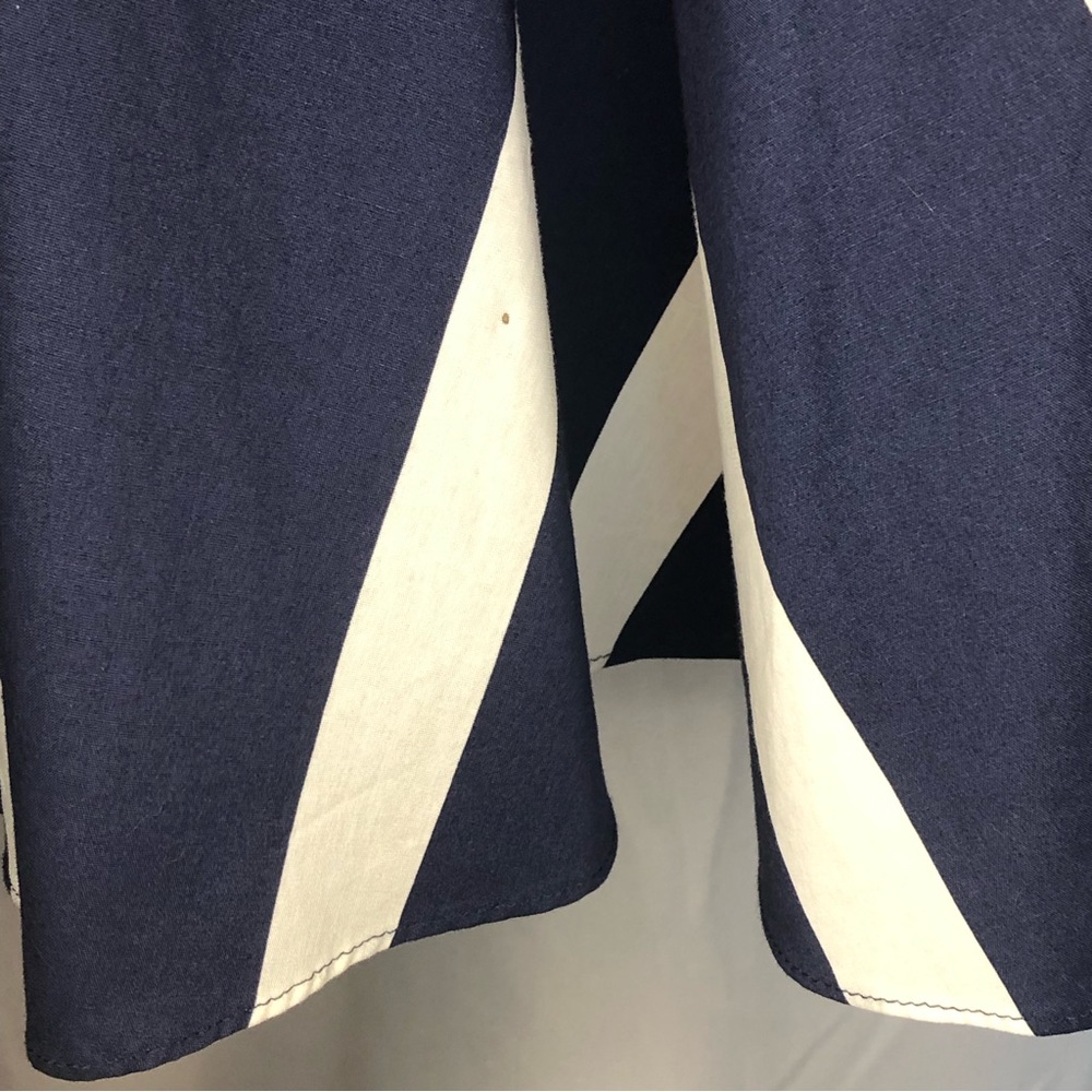 Eliza J Navy Blue And White Striped Fit And Flare Dress - Picture 14 of 15